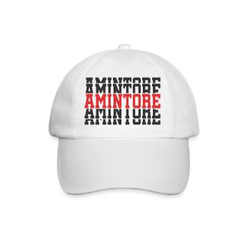 Amintore t-shirt gift t-shirt stacked text - Baseball Cap - white/white - Front