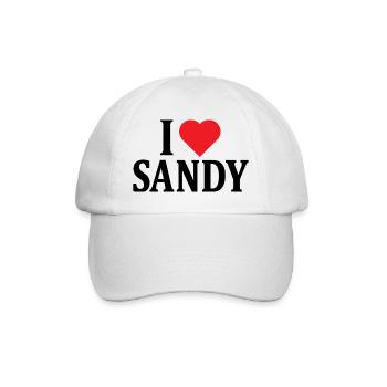 t-shirt I love Sandy t-shirt gift idea - Baseball Cap - white/white - Front