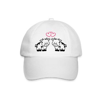 vaches amoureuses - Casquette classique - blanc/blanc - Devant