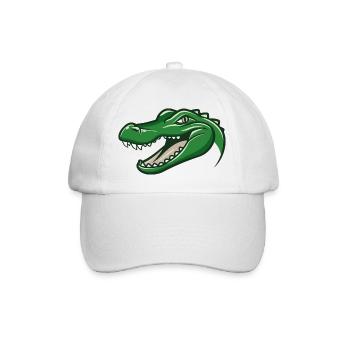 Grotschi das Krokodil - Baseballkappe - Weiß/Weiß - Vorne