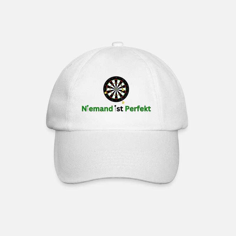 Perfekt Unperfekt - Dart - Spruch - ApriNoeScor - Baseballkappe - Weiß/Weiß