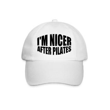 I'm Nicer After Pilates 4 - Baseball Cap - white/white - Front