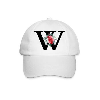 Letter w floral red - Baseball Cap - white/white - Front