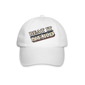 Beat it Nerd 18 - Baseballkappe - Weiß/Weiß - Vorne