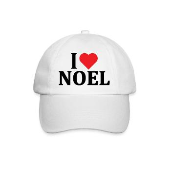 T-Shirt I love Noel T-Shirt Geschenkidee - Baseballkappe - Weiß/Weiß - Vorne