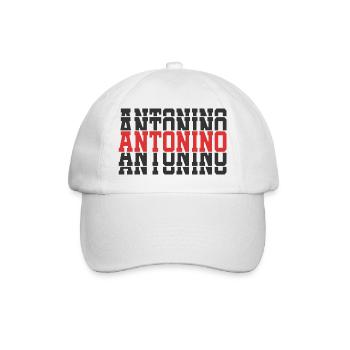 t-shirt Antonino stacked text gift t-shirt - Baseball Cap - white/white - Front