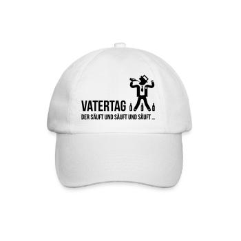 Vatertag – Der Säuft Und Säuft Und Säuft … Bier B - Baseballkappe - Weiß/Weiß - Vorne