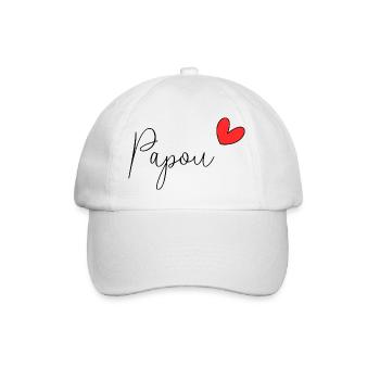 PAPOU. PAPA. FÊTE DES PÈRES. BONNE FÊTE PAPA - Casquette classique - blanc/blanc - Devant