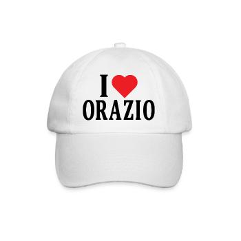 t-shirt I love Orazio t-shirt gift idea - Baseball Cap - white/white - Front