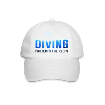 Tauchen Taucher Naturschutz Spruch Delphin - Baseballkappe - Weiß/Weiß - Vorne
