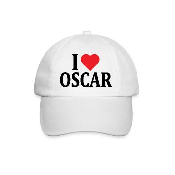 t-shirt I love Oscar t-shirt idée cadeau - Casquette classique - blanc/blanc - Devant