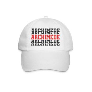 Archimede t-shirt stacked text t-shirt gift - Baseball Cap - white/white - Front