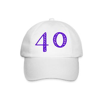 40. 40 ANS. 40e ANNIVERSAIRE. ANNIVERSAIRE 40 ANS. - Casquette classique - blanc/blanc - Devant