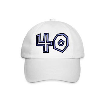 40. 40 ANS. 40e ANNIVERSAIRE. ANNIVERSAIRE 40 ANS. - Casquette classique - blanc/blanc - Devant