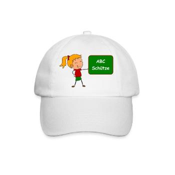 Einschulung ABC Schütze - Baseballkappe - Weiß/Weiß - Vorne
