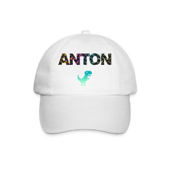 ANTON - Beau prénom de garçon avec dinosaure - Casquette classique - blanc/blanc - Devant