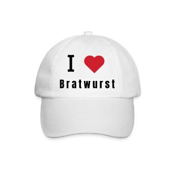 I love Bratwurst - Baseballkappe - Weiß/Weiß - Vorne