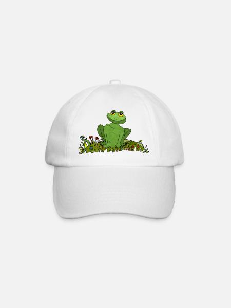 Frosch - Baseballkappe - Weiß/Weiß