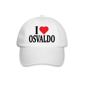 t-shirt I love Osvaldo t-shirt gift idea - Baseball Cap - white/white - Front