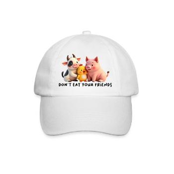 Ne mangez pas les amis -Vache Poussin Cochon - Végétalien - Casquette classique - blanc/blanc - Devant