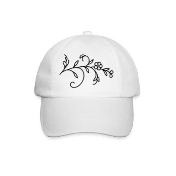 Flower Vine Leaves - Baseball Cap - white/white - Front