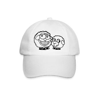 2 Moutons Amis Équipe Équipage Papa Famille Bébé Maman - Casquette classique - blanc/blanc - Devant