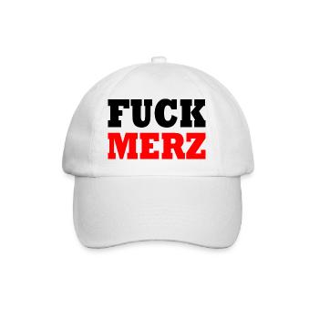 fuck merz - Baseballkappe - Weiß/Weiß - Vorne