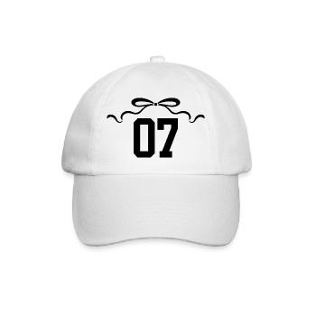 Nummer 7 Knoten - 7. Jahrestag - Baseballkappe - Weiß/Weiß - Vorne
