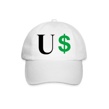Letter u dollar - Baseball Cap - white/white - Front