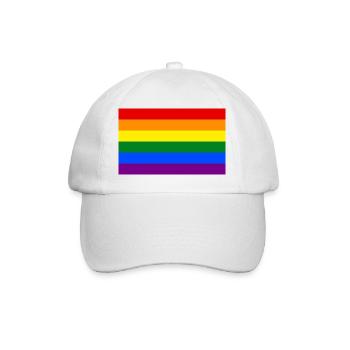 Pride Fahne, LGBTQ - Baseballkappe - Weiß/Weiß - Vorne