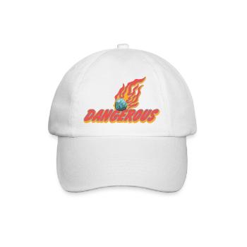 Gefährlich – Flammender Meteor Statement - Baseballkappe - Weiß/Weiß - Vorne