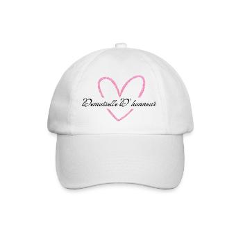 Bridesmaid Pink Heart Glitter - Baseball Cap - white/white - Front