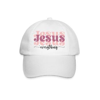 Jesus over everything - Baseball Cap - white/white - Front