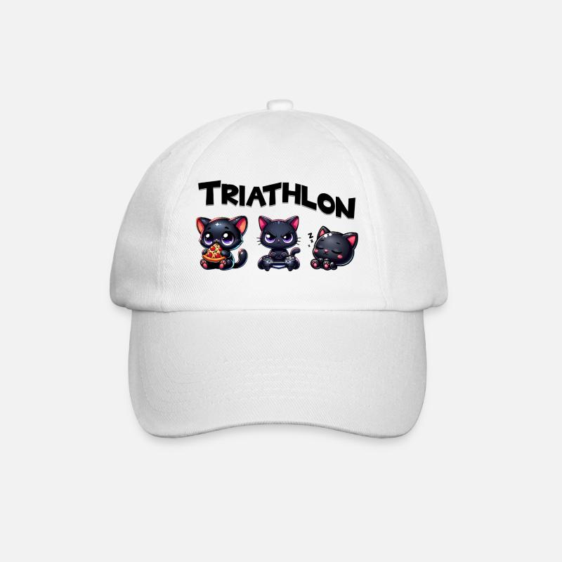 Triathlon Triathlete Cat - Baseballkappe - Weiß/Weiß