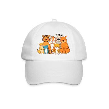 Playful Animal Family Comic Design - Baseball Cap - white/white - Front