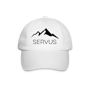 Berge Design Servus Herzschlag für Berge Berg Gruß - Baseballkappe - Weiß/Weiß - Vorne