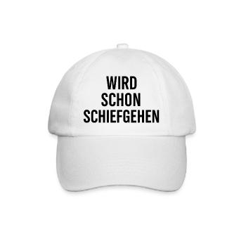 Wird schon schief gehen schiefgehen - Baseballkappe - Weiß/Weiß - Vorne