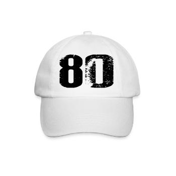 80 Number Leotard - Baseball Cap - white/white - Front