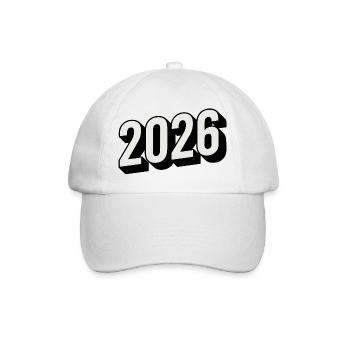 Year 2026 in modern 3D look - Baseball Cap - white/white - Front