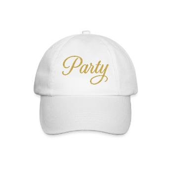 PARTY Elegant Gold Glitter Script for Celebrations - Baseball Cap - white/white - Front