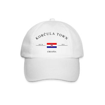 Korčula (Croatie) – Souvenir et cadeau de Noël - Casquette classique - blanc/blanc - Devant