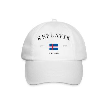 Keflavík Island – Urlaub Souvenir & Geschenk - Baseballkappe - Weiß/Weiß - Vorne