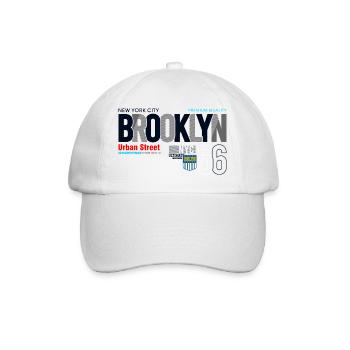 Brooklyn Cityscape Typographie urbaine - Casquette classique - blanc/blanc - Devant