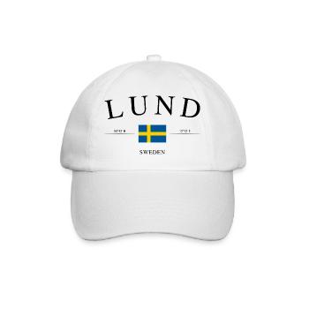 Lund, Suède – Souvenir et cadeau de vacances - Casquette classique - blanc/blanc - Devant