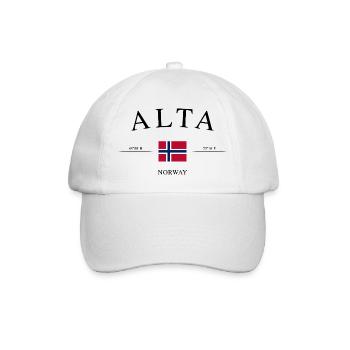 Alta Norway – Holiday Souvenir & Gift - Baseball Cap - white/white - Front