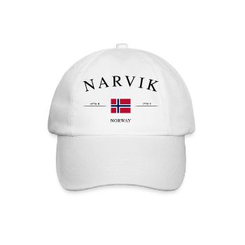Narvik Norwegen – Urlaub Souvenir & Geschenk - Baseballkappe - Weiß/Weiß - Vorne