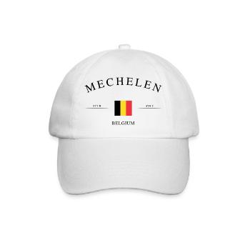 Mechelen Belgien – Urlaub Souvenir & Geschenk - Baseballkappe - Weiß/Weiß - Vorne