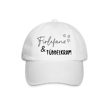 Firlefanz_-_Tuddelkram_Spruch_Design - Baseballkappe - Weiß/Weiß - Vorne