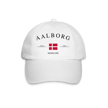 Aalborg Dänemark – Urlaub Souvenir & Geschenk - Baseballkappe - Weiß/Weiß - Vorne
