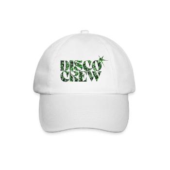 Disco Crew Glitter Green Typography - Baseball Cap - white/white - Front